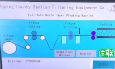 filter paper knife pleating line