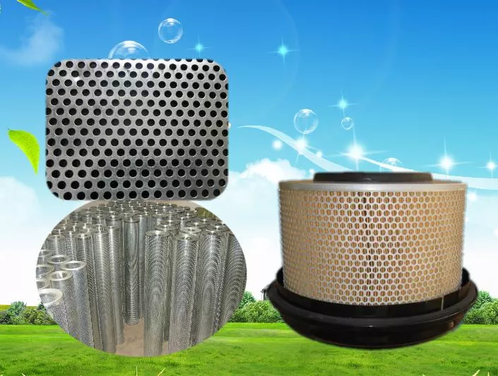 Perforated mesh for making air filter and oil filters